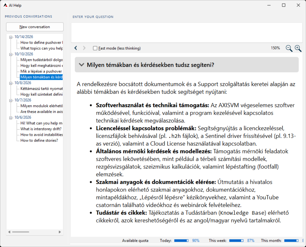 AI Chatbot az AXISVM-ben
